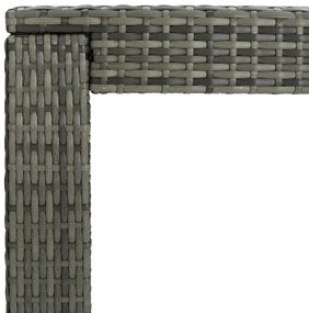 Tavolo bar da giardino grigio 140,5x60,5x110,5 cm in polyrattan