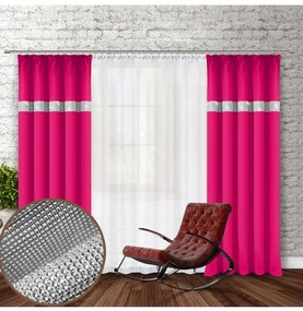 Tenda con nastro e zirconi 140x250 cm fucsia