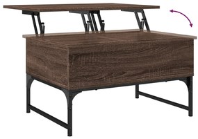 Tavolino Salotto Rovere Marrone 70x50x40cm Multistrato Metallo