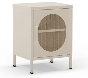 Comodino in metallo color crema Diora - Marckeric