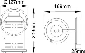 Quintiesse QN-ASHLANDBAY1-NBR-BATH-Applique da parete per esterni ASHLAND BAY 1xE27/60W/230V IP44