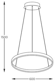 Zuma Line 2023201-GD60 - Lampadario LED a sospensione con filo BRENO LED/28W/230V 3000/4000/6000K