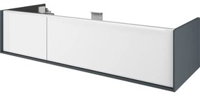 Mobile da bagno sotto lavabo Neo grigio laccato opaco L 135 x H 32 x P 48 cm 1 cassetto, lavabo non incluso