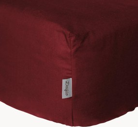 Lenzuolo con angoli boxspring in percalle di cotone Bordeaux