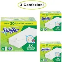 Swiffer panni cattura polvere per scopa swiffer con profumazione ambi pur 3 confezioni da 18 panni