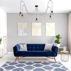 Lampadario a sospensione con filo TUBE 5xE27/15W/230V ragno nero