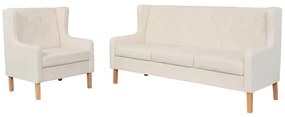 Set Divani 2 Pz İn Tessuto Bianco Crema /
