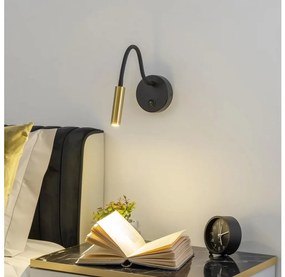 Brilagi - LED Lampada flessibile da muro MAYA LED/3W/230V 4000K nero/oro