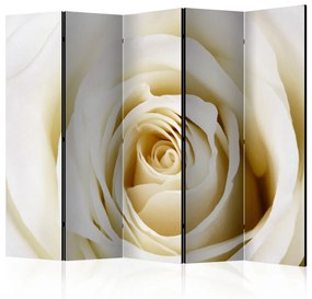 Paravento design Labirinto perlato II (5 parti) - composizione con petali di rosa