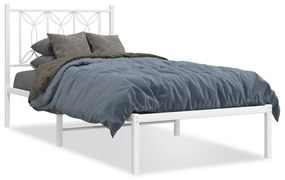 Giroletto Con Testiera Metallo Bianco 90x190 Cm /