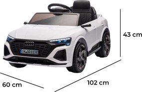 Macchina Elettrica per Bambini 12V Licenza Ufficiale Audi SQ8 E-Tron con Telecomando e Sedile Pelle Bianco...
