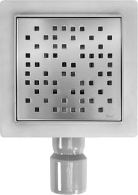 Scarico lineare REA DOTS 150x150 Nickel Brush