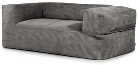 Puof a sacco grigio scuro con rivestimento in velluto a coste Sofa MooG – SLOWDOWN