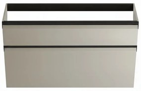 Mobile da bagno sospeso sotto lavabo Fusion L 99.5 x H 60 x P 45.5 cm beige opaco, 2 cassetti