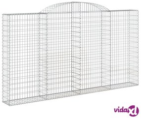 vidaXL Cesti Gabbioni ad Arco 3 pz 300x30x160/180 cm Ferro Zincato