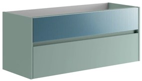 Mobile da bagno sospeso sotto lavabo L 119.5 x H 50 x P 45.5 cm blu opaco, 2 cassetti Niwa