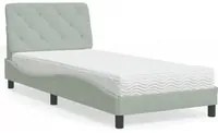 Letto con Materasso Grigio Chiaro 80x200 cm in Velluto 3208622