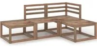 Set Divani da Giardino 4 pz in Legno di Pino Impregnato Marrone cod mxl 44779