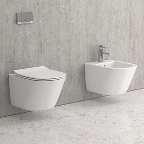 Kamalu - wc sospeso senza brida sedile soft-close | klea-s