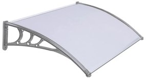 Pensilina in policarbonato grigio L 155 x P 98 cm struttura in pvc