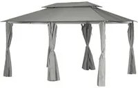 Gazebo da giardino 396x296x270 cm Thira grigio