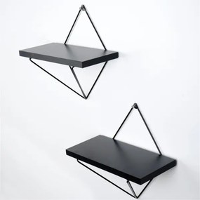 SET 2x Mensola da parete nera