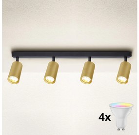 Brilagi - Faretto LED dimmerabile SELE GOLDEN 4xGU10/6,5W/230V nero/oro