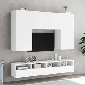 Mobile TV a Parete Bianco 100x30x30 cm in Legno Multistrato