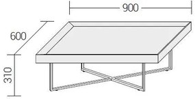 Tavolino slash rectangular, dall'agnese