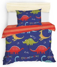 Set copripiumino e federa da bambini blu per letto singolo 140x200 cm Dinazorus – Mijolnir