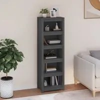 Libreria Grigia 50x35x154 cm in Legno Massello di Pino cod 9734