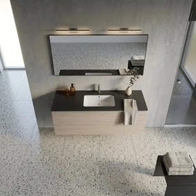 Mobile da bagno sospeso sotto lavabo L 120 x H 40 x P 45.5 cm olmo laccato opaco, 1 cassetto Pixel plain