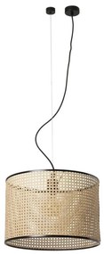 FARO 64314-49 - Lampadario su corda MAMBO 1xE27/15W/230V d. 45 cm rattan/nero