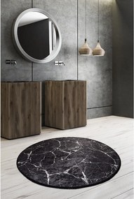 Tappetino per il bagno nero ø 100 cm Marble – Foutastic