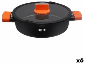 Casseruola con coperchio in vetro Quttin Gastro Nero Arancio 36,5 x 27 x 8,5 cm (6 Unità)