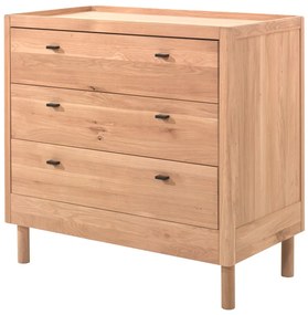 Cassettiera per bambini di colore naturale in rovere massiccio 100x95x55 cm Forrest – Vipack