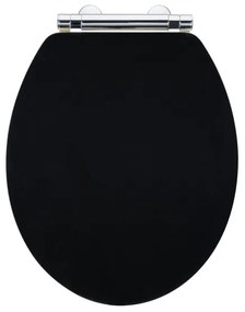 WENKO 25772100 - Sedile WC BAMBUZA 37x44 cm nero/marrone/cromo lucido