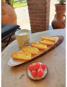 Set di 2 taglieri ASCHIERI DE PIETRI con corteccia ovale in legno giallo 55 x  cm