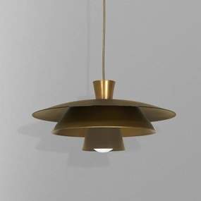 Lampadario a sospensione con filo PLATO 1xE27/15W/230V ottone/oro