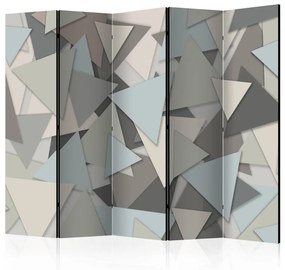Paravento separè Puzzle Geometrico II (5 parti) - sfondo a puzzle di triangoli