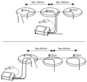 Eglo 32882 - Set da 3 faretti LED RGB dimmerabili da incasso FUEVA-C 1xLED/3W/230V