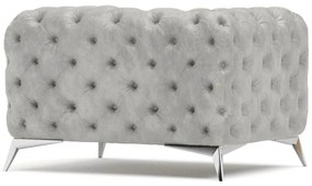 Poltrona grigio chiaro con rivestimento in velluto Chelsea – Ropez