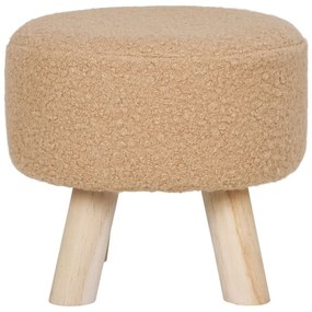 Pouf in tessuto bouclé beige Aberdeen - House Nordic