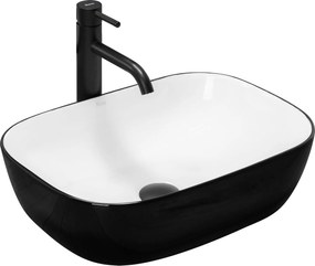 Lavabo da appoggio Rea Belinda White Black