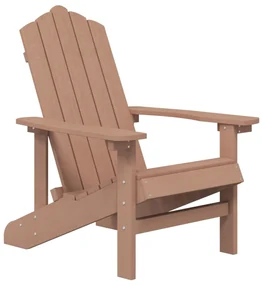 Sedie da giardino adirondack 2 pz in hdpe marrone