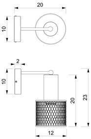 Applique SOBRESA 1xE27/60W/230V nero/legno