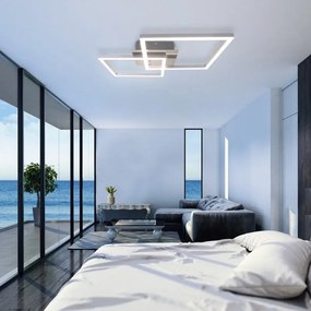 Plafoniera LED Frames argento IP20 bianco caldo, 2200 lumen BRILONER