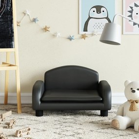Divano Per Bambini Nero 50x40x30 Cm İn Similpelle /
