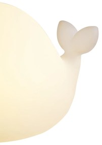 Lampada da tavolo bianca 30 cm con LED dimmerabile IP54 ricaricabile - Baby Whale