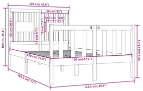 Giroletto Miele in Legno Massello 120x190 cm Small Double